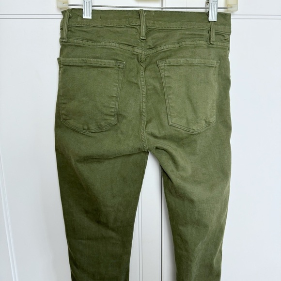 Framed Skinny De Jeanne Olive Green Skinny Jean Sz 27 boho Military - Picture 7 of 8